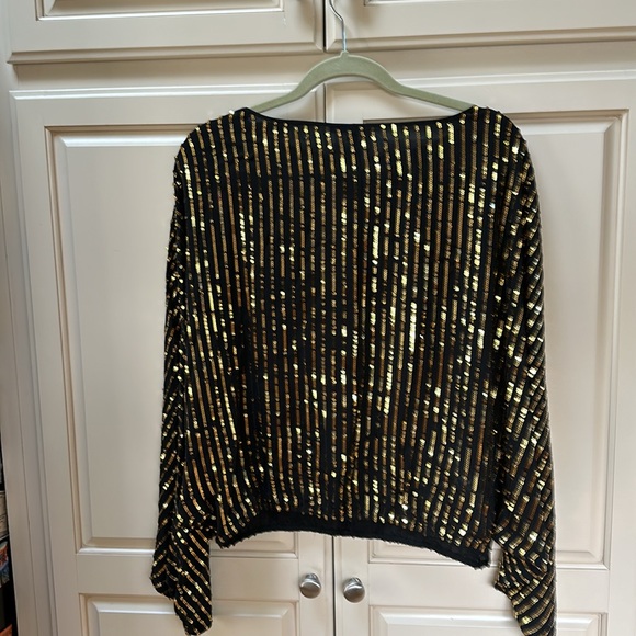 Rachael Zoe size 4 sequined blk top - Picture 3 of 5